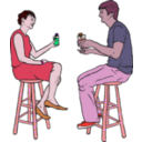 download Couple Having Drinks clipart image with 315 hue color