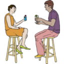 download Couple Having Drinks clipart image with 0 hue color