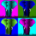 download Elephants clipart image with 180 hue color