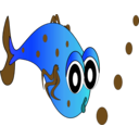 download Sleepy Fish clipart image with 180 hue color