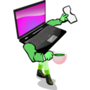download Walking Laptop clipart image with 90 hue color