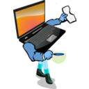 download Walking Laptop clipart image with 180 hue color