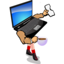 download Walking Laptop clipart image with 0 hue color