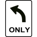 download Sign Veer Left clipart image with 45 hue color