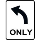 download Sign Veer Left clipart image with 180 hue color