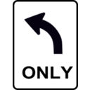download Sign Veer Left clipart image with 225 hue color