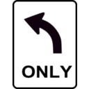 download Sign Veer Left clipart image with 270 hue color