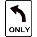 download Sign Veer Left clipart image with 315 hue color