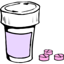 download Pills And Bottle clipart image with 270 hue color