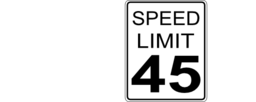 Ca Speed Limit 45 Roadsign