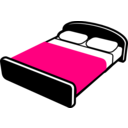 download Bed With Blue Blanket clipart image with 90 hue color