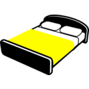 download Bed With Blue Blanket clipart image with 180 hue color