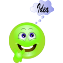 download Yellow Thinking Smiley Emoticon clipart image with 45 hue color
