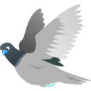 download A Flying Pigeon clipart image with 180 hue color