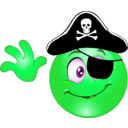 download Pirate Smiley Emoticon clipart image with 90 hue color