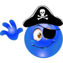 download Pirate Smiley Emoticon clipart image with 180 hue color