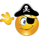 download Pirate Smiley Emoticon clipart image with 0 hue color