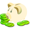 download Piggy Bank clipart image with 45 hue color