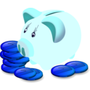 download Piggy Bank clipart image with 180 hue color