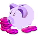 download Piggy Bank clipart image with 270 hue color