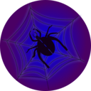 download Spider On Web clipart image with 45 hue color