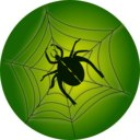 download Spider On Web clipart image with 225 hue color