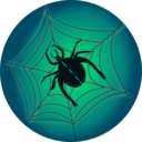 download Spider On Web clipart image with 315 hue color