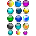 download Glossy Orbs Balls 2 clipart image with 180 hue color