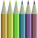 download Coloured Pencils clipart image with 45 hue color