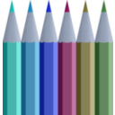 download Coloured Pencils clipart image with 180 hue color