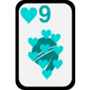 download Nine Of Hearts clipart image with 180 hue color