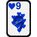 download Nine Of Hearts clipart image with 225 hue color