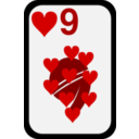 download Nine Of Hearts clipart image with 0 hue color