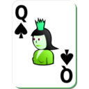 download White Deck Queen Of Spades clipart image with 90 hue color