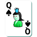 download White Deck Queen Of Spades clipart image with 135 hue color