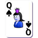 download White Deck Queen Of Spades clipart image with 225 hue color