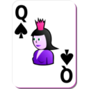 download White Deck Queen Of Spades clipart image with 270 hue color
