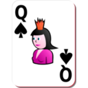 download White Deck Queen Of Spades clipart image with 315 hue color