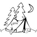 download Sleeping In A Tent clipart image with 45 hue color