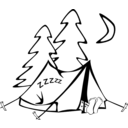 download Sleeping In A Tent clipart image with 180 hue color