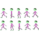 download Walk Cycle Boy clipart image with 90 hue color
