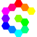 download 12 Hexagon Spiral Rainbow clipart image with 90 hue color