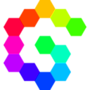 download 12 Hexagon Spiral Rainbow clipart image with 135 hue color