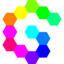 download 12 Hexagon Spiral Rainbow clipart image with 180 hue color