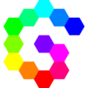 download 12 Hexagon Spiral Rainbow clipart image with 270 hue color