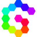 download 12 Hexagon Spiral Rainbow clipart image with 315 hue color