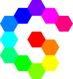 12 Hexagon Spiral Rainbow