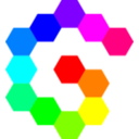 download 12 Hexagon Spiral Rainbow clipart image with 0 hue color