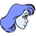 download Smiling Woman Profile 3 clipart image with 180 hue color