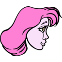 download Smiling Woman Profile 3 clipart image with 270 hue color
